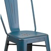 image:imageFlash Furniture Commercial Grade 24 High Black Metal IndoorOutdoor Counter Height Stool with Removable BackAntique Blue