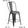 image:imageFlash Furniture Commercial Grade 24 High Black Metal IndoorOutdoor Counter Height Stool with Removable BackBlack