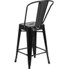 image:imageFlash Furniture Commercial Grade 24 High Black Metal IndoorOutdoor Counter Height Stool with Removable BackBlack