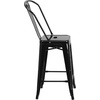 image:imageFlash Furniture Commercial Grade 24 High Black Metal IndoorOutdoor Counter Height Stool with Removable BackBlack