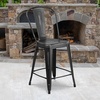 image:imageFlash Furniture Commercial Grade 24 High Black Metal IndoorOutdoor Counter Height Stool with Removable BackBlack