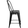 image:imageFlash Furniture Commercial Grade 24 High Black Metal IndoorOutdoor Counter Height Stool with Removable BackBlack