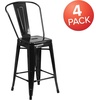 image:imageFlash Furniture Commercial Grade 24 High Black Metal IndoorOutdoor Counter Height Stool with Removable BackBlack