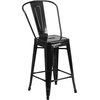 image:imageFlash Furniture Commercial Grade 24 High Black Metal IndoorOutdoor Counter Height Stool with Removable BackBlack