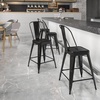 image:imageFlash Furniture Commercial Grade 24 High Black Metal IndoorOutdoor Counter Height Stool with Removable BackBlack
