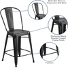 image:imageFlash Furniture Commercial Grade 24 High Black Metal IndoorOutdoor Counter Height Stool with Removable BackBlack