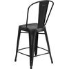 image:imageFlash Furniture Commercial Grade 24 High Black Metal IndoorOutdoor Counter Height Stool with Removable BackBlack