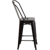 image:imageFlash Furniture Commercial Grade 24 High Black Metal IndoorOutdoor Counter Height Stool with Removable BackBlackantique Gold