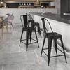 image:imageFlash Furniture Commercial Grade 24 High Black Metal IndoorOutdoor Counter Height Stool with Removable BackBlackantique Gold