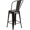 image:imageFlash Furniture Commercial Grade 24 High Black Metal IndoorOutdoor Counter Height Stool with Removable BackBlackantique Gold