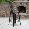 image:imageFlash Furniture Commercial Grade 24 High Black Metal IndoorOutdoor Counter Height Stool with Removable BackBlackantique Gold