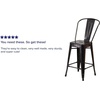 image:imageFlash Furniture Commercial Grade 24 High Black Metal IndoorOutdoor Counter Height Stool with Removable BackBlackantique Gold