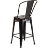 image:imageFlash Furniture Commercial Grade 24 High Black Metal IndoorOutdoor Counter Height Stool with Removable BackBlackantique Gold