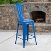 image:imageFlash Furniture Commercial Grade 24 High Black Metal IndoorOutdoor Counter Height Stool with Removable BackBlue