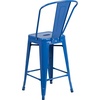 image:imageFlash Furniture Commercial Grade 24 High Black Metal IndoorOutdoor Counter Height Stool with Removable BackBlue