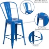 image:imageFlash Furniture Commercial Grade 24 High Black Metal IndoorOutdoor Counter Height Stool with Removable BackBlue