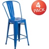 image:imageFlash Furniture Commercial Grade 24 High Black Metal IndoorOutdoor Counter Height Stool with Removable BackBlue