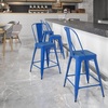 image:imageFlash Furniture Commercial Grade 24 High Black Metal IndoorOutdoor Counter Height Stool with Removable BackBlue