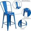 image:imageFlash Furniture Commercial Grade 24 High Black Metal IndoorOutdoor Counter Height Stool with Removable BackBlue