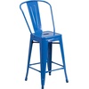 image:imageFlash Furniture Commercial Grade 24 High Black Metal IndoorOutdoor Counter Height Stool with Removable BackBlue