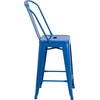 image:imageFlash Furniture Commercial Grade 24 High Black Metal IndoorOutdoor Counter Height Stool with Removable BackBlue