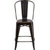 image:imageFlash Furniture Commercial Grade 24 High Black Metal IndoorOutdoor Counter Height Stool with Removable BackCopper