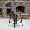 image:imageFlash Furniture Commercial Grade 24 High Black Metal IndoorOutdoor Counter Height Stool with Removable BackCopper