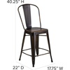 image:imageFlash Furniture Commercial Grade 24 High Black Metal IndoorOutdoor Counter Height Stool with Removable BackCopper
