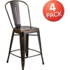 image:imageFlash Furniture Commercial Grade 24 High Black Metal IndoorOutdoor Counter Height Stool with Removable BackCopper