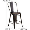 image:imageFlash Furniture Commercial Grade 24 High Black Metal IndoorOutdoor Counter Height Stool with Removable BackCopper