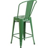 image:imageFlash Furniture Commercial Grade 24 High Black Metal IndoorOutdoor Counter Height Stool with Removable BackGreen