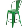 image:imageFlash Furniture Commercial Grade 24 High Black Metal IndoorOutdoor Counter Height Stool with Removable BackGreen