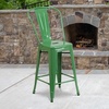 image:imageFlash Furniture Commercial Grade 24 High Black Metal IndoorOutdoor Counter Height Stool with Removable BackGreen