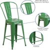 image:imageFlash Furniture Commercial Grade 24 High Black Metal IndoorOutdoor Counter Height Stool with Removable BackGreen