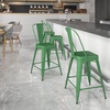 image:imageFlash Furniture Commercial Grade 24 High Black Metal IndoorOutdoor Counter Height Stool with Removable BackGreen