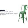 image:imageFlash Furniture Commercial Grade 24 High Black Metal IndoorOutdoor Counter Height Stool with Removable BackGreen