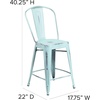 image:imageFlash Furniture Commercial Grade 24 High Black Metal IndoorOutdoor Counter Height Stool with Removable BackGreenblue