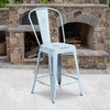 image:imageFlash Furniture Commercial Grade 24 High Black Metal IndoorOutdoor Counter Height Stool with Removable BackGreenblue