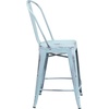 image:imageFlash Furniture Commercial Grade 24 High Black Metal IndoorOutdoor Counter Height Stool with Removable BackGreenblue
