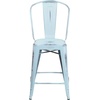 image:imageFlash Furniture Commercial Grade 24 High Black Metal IndoorOutdoor Counter Height Stool with Removable BackGreenblue