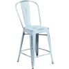 image:imageFlash Furniture Commercial Grade 24 High Black Metal IndoorOutdoor Counter Height Stool with Removable BackGreenblue