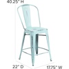 image:imageFlash Furniture Commercial Grade 24 High Black Metal IndoorOutdoor Counter Height Stool with Removable BackGreenblue