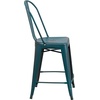 image:imageFlash Furniture Commercial Grade 24 High Black Metal IndoorOutdoor Counter Height Stool with Removable BackKelly Blueteal