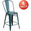 image:imageFlash Furniture Commercial Grade 24 High Black Metal IndoorOutdoor Counter Height Stool with Removable BackKelly Blueteal