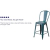 image:imageFlash Furniture Commercial Grade 24 High Black Metal IndoorOutdoor Counter Height Stool with Removable BackKelly Blueteal