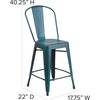 image:imageFlash Furniture Commercial Grade 24 High Black Metal IndoorOutdoor Counter Height Stool with Removable BackKelly Blueteal