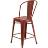 image:imageFlash Furniture Commercial Grade 24 High Black Metal IndoorOutdoor Counter Height Stool with Removable BackKelly Red
