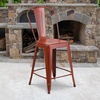 image:imageFlash Furniture Commercial Grade 24 High Black Metal IndoorOutdoor Counter Height Stool with Removable BackKelly Red