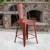 image:imageFlash Furniture Commercial Grade 24 High Black Metal IndoorOutdoor Counter Height Stool with Removable BackKelly Red