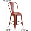 image:imageFlash Furniture Commercial Grade 24 High Black Metal IndoorOutdoor Counter Height Stool with Removable BackKelly Red